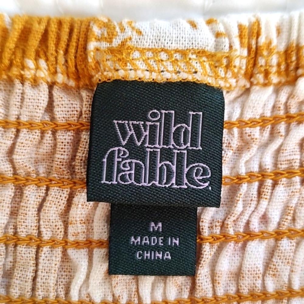 Wild Fable Floral Mustard Yellow & White Sun Dress /Size M - Picture 6 of 10